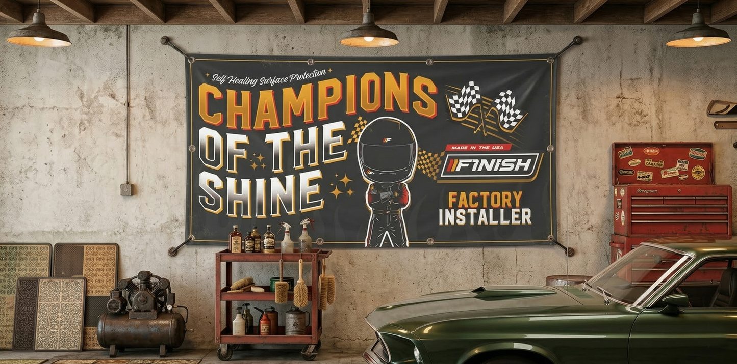 "Champions of The Shine" 3 x 6 Shop Banner