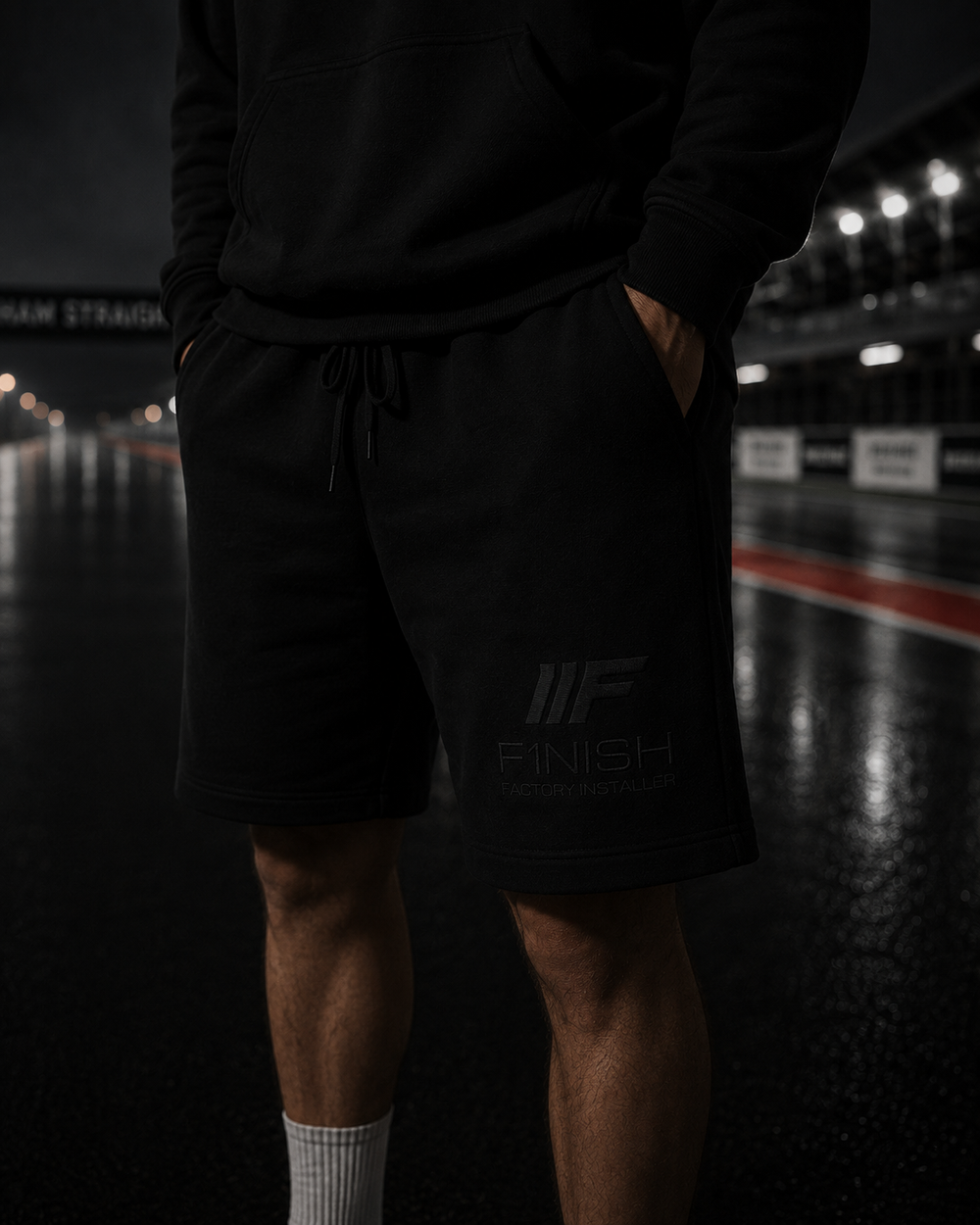 FROZEN BLACK — FACTORY INSTALLER SWEAT SHORTS